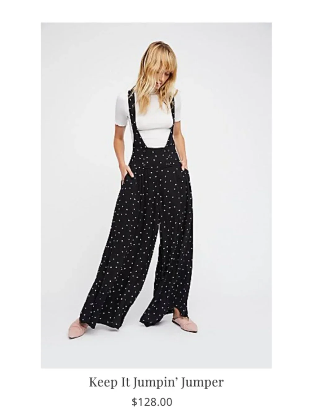 Free People Keep It Jumpin’ Jumper in Black Polka Dot - sz 6
